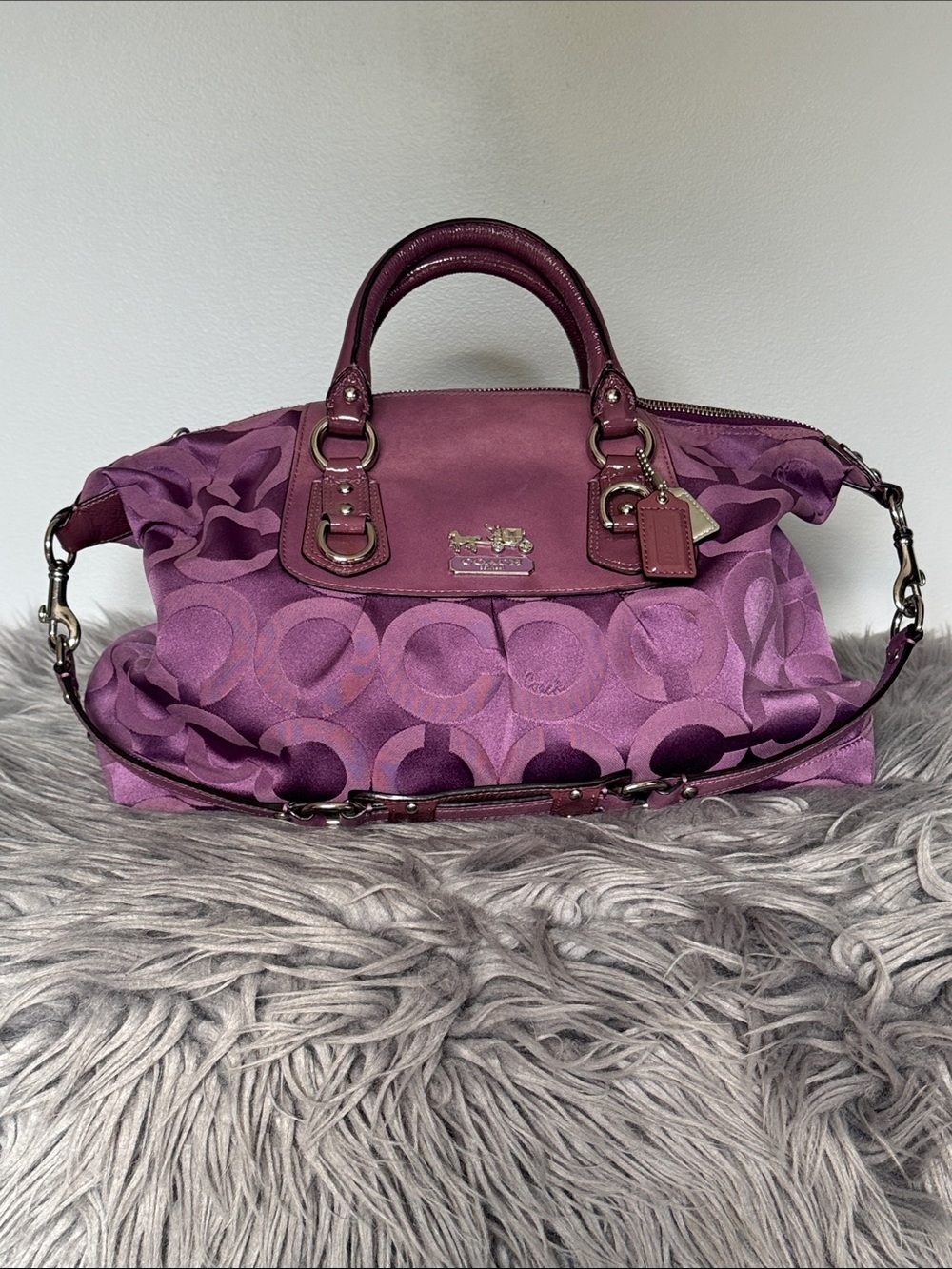 Coach Purple Signature Satchel Shoulder Bag D0926-12943